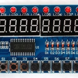 TM1638 LED Display & Keypad Module – 8-Digit 7-Segment, 8 LEDs, 8 Keys